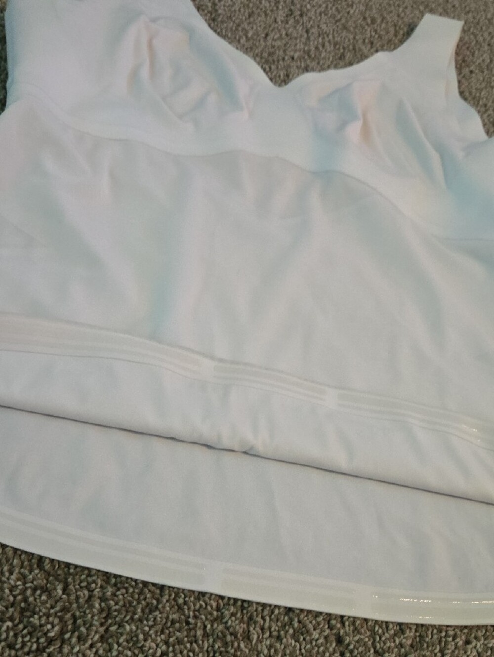 Honeylove White V-Neck Tank with Built-In Bust Support Size XL - Picture 3 of 6